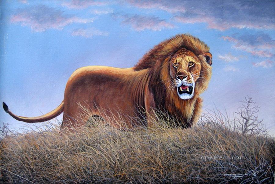 Mugwe Lion Roar de l’Afrique Peintures à l'huile